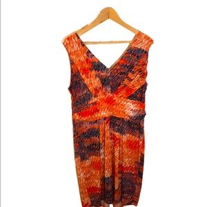 Flattering V-Neck Printed Vera Wang Dress